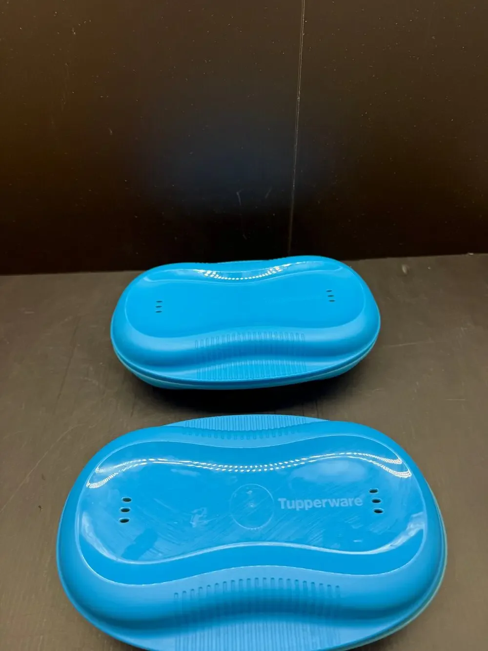 Blue Tupperware Microwave Breakfast Egg Omelet Maker